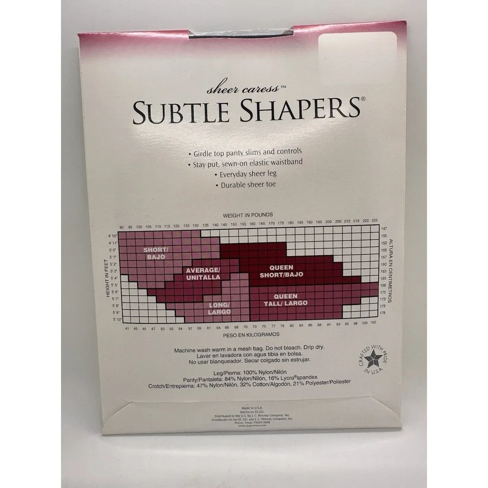 Sheer Caress Subtle Shapers Control‎ Top Pantyhose Short Off Black 87